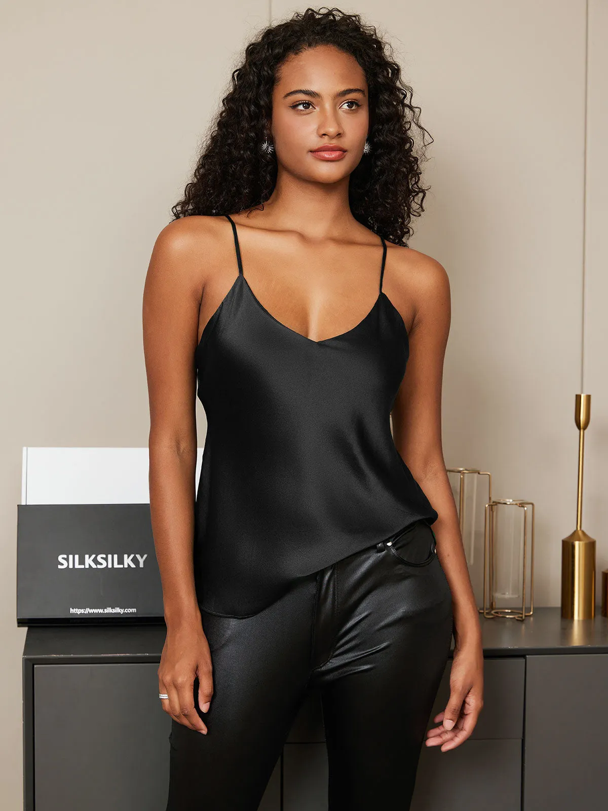100% Silke Spaghetti Rem Camisoles