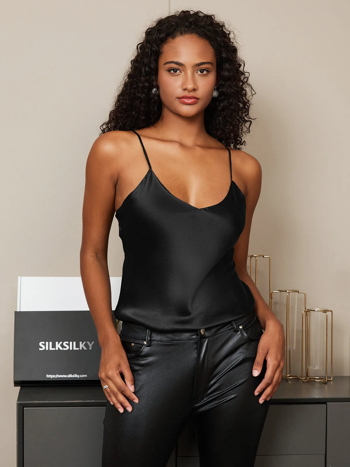 100% Silke Spaghetti Rem Camisoles