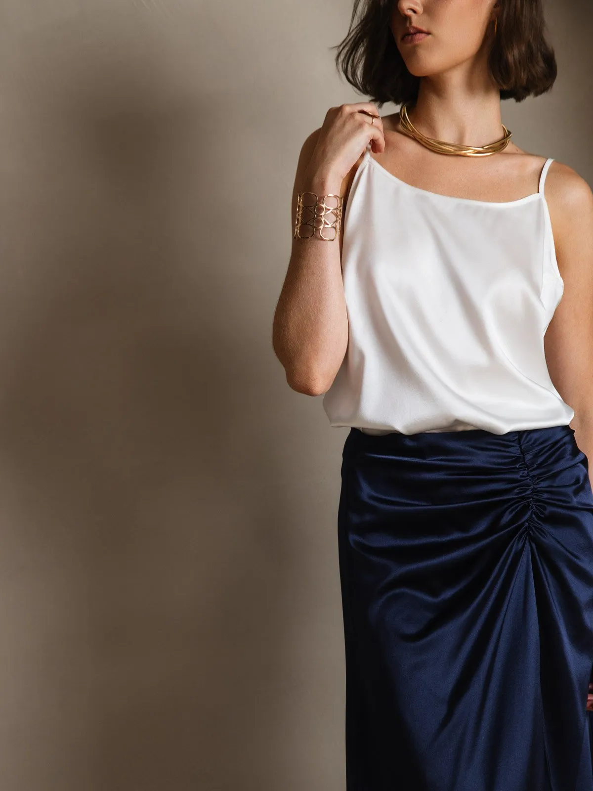 19Momme Seiden Spaghettitrgern Camisole-Top
