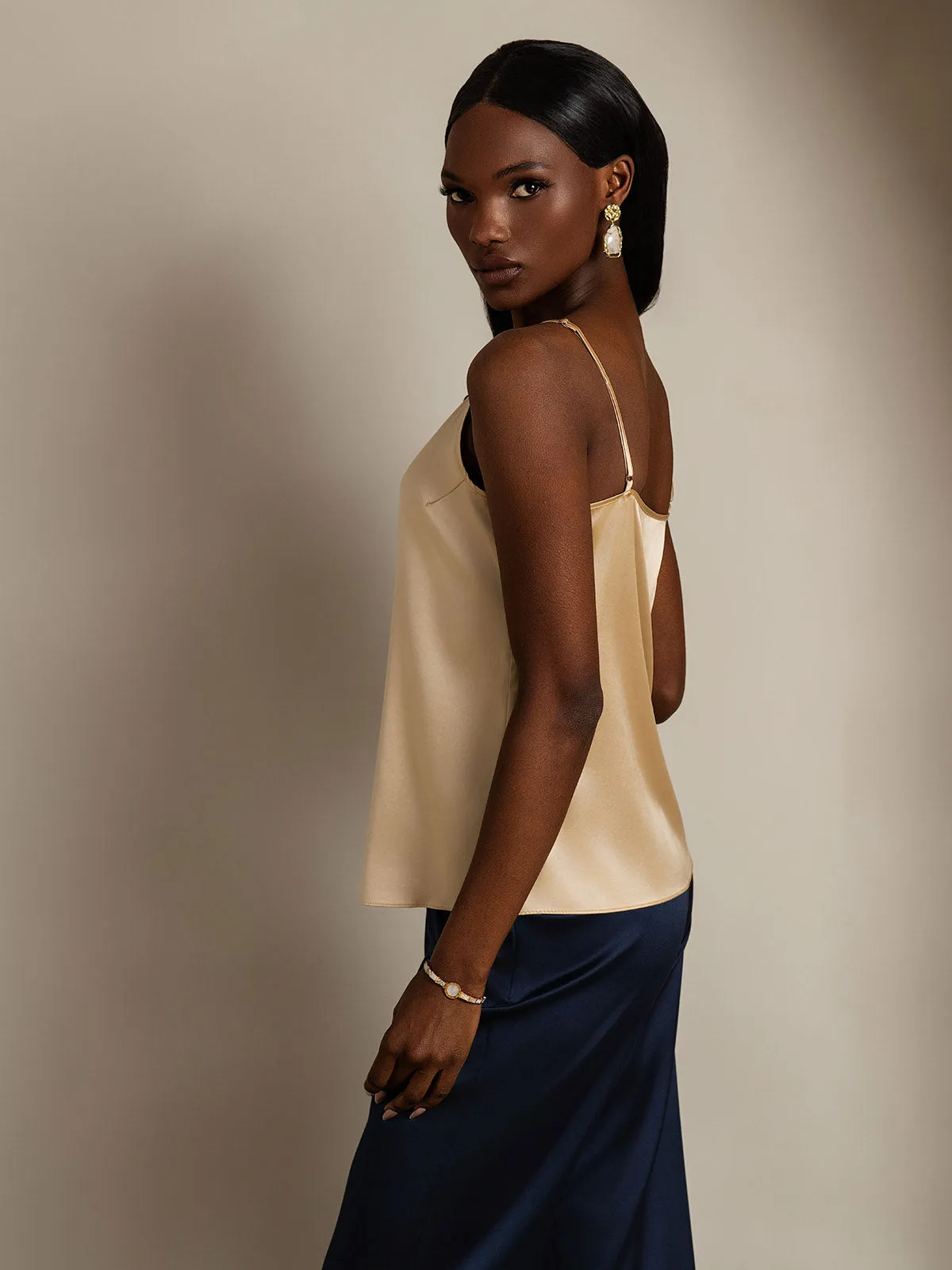 19Momme Seiden Spaghettitrgern Camisole-Top