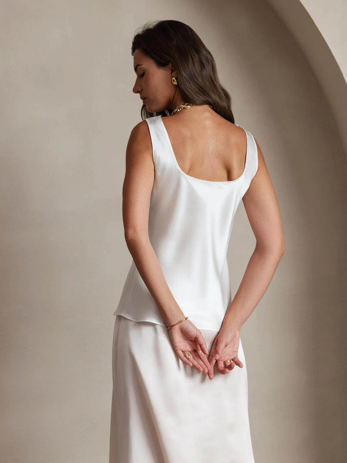 19Momme Seiden U-Ausschnitt Trger TankTop