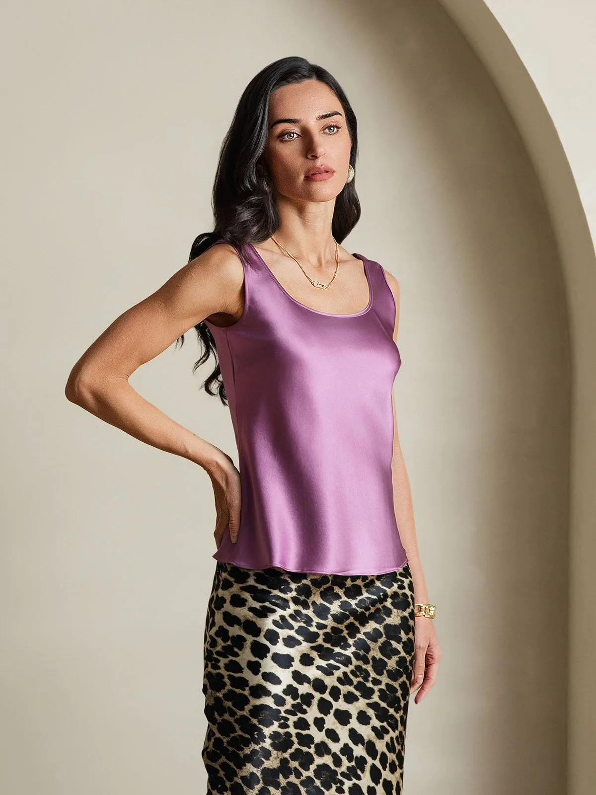 19Momme Seiden U-Ausschnitt Trger TankTop