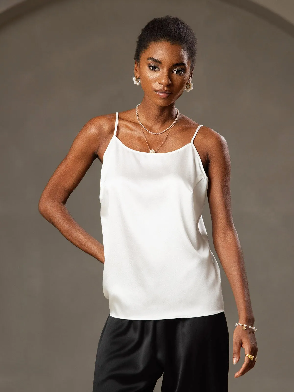 19Momme Silke-Spaghettistropper Camisole-top