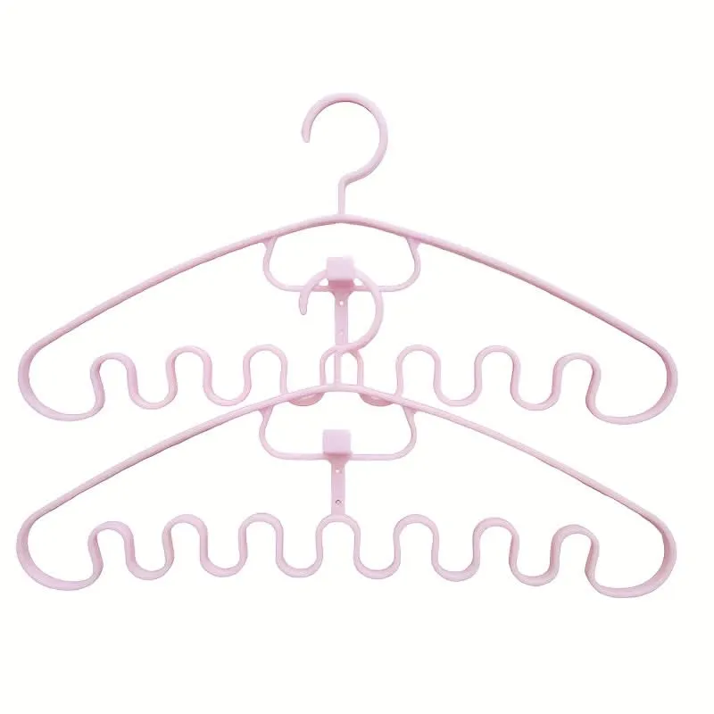 2-Pack Wave-Shaped Plastic Hanger Racks