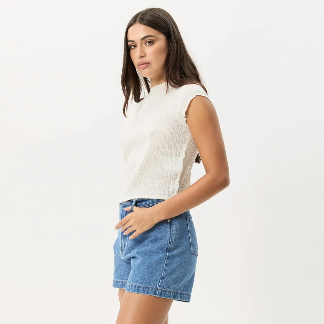AFENDS Women's Focus Seersucker Top - Off White