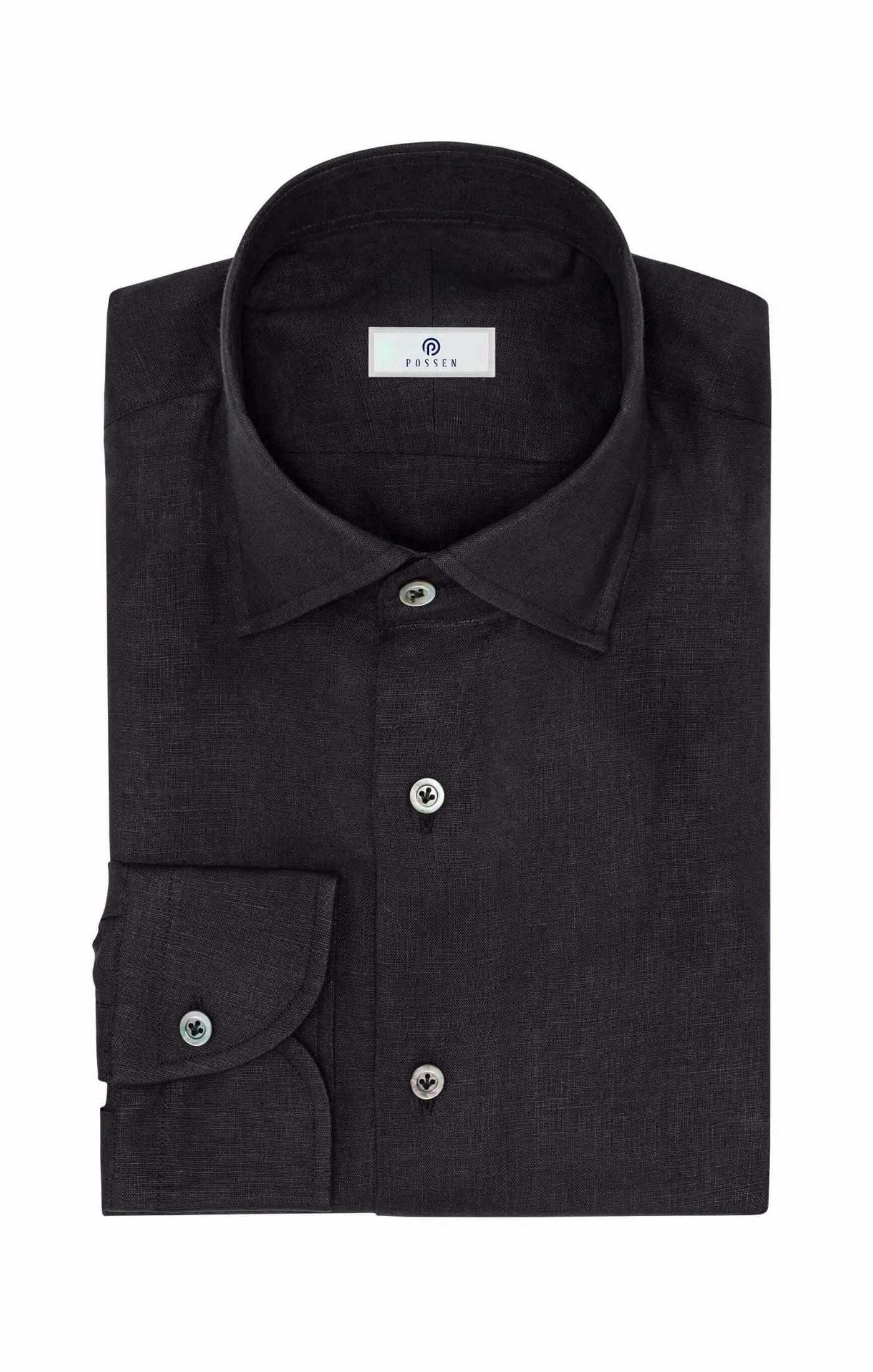 Albini Black Pure Linen Batiste