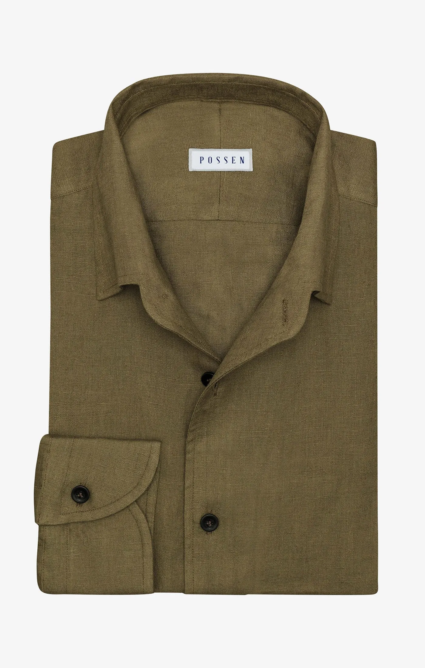 Albini Olive Green Pure Linen Batiste