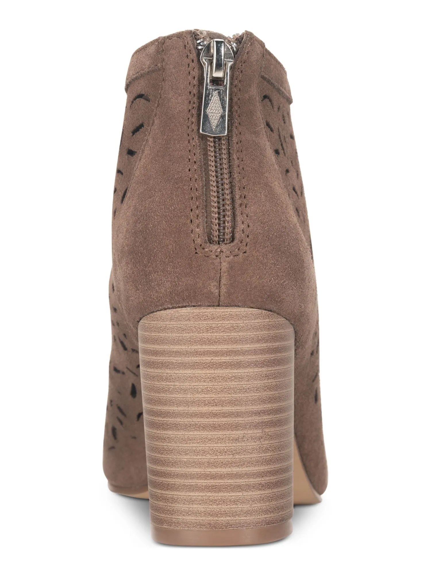 AMERICAN RAG Womens Beige Perforated Cushioned Slip Resistant Glia Round Toe Block Heel Zip-Up Shootie M