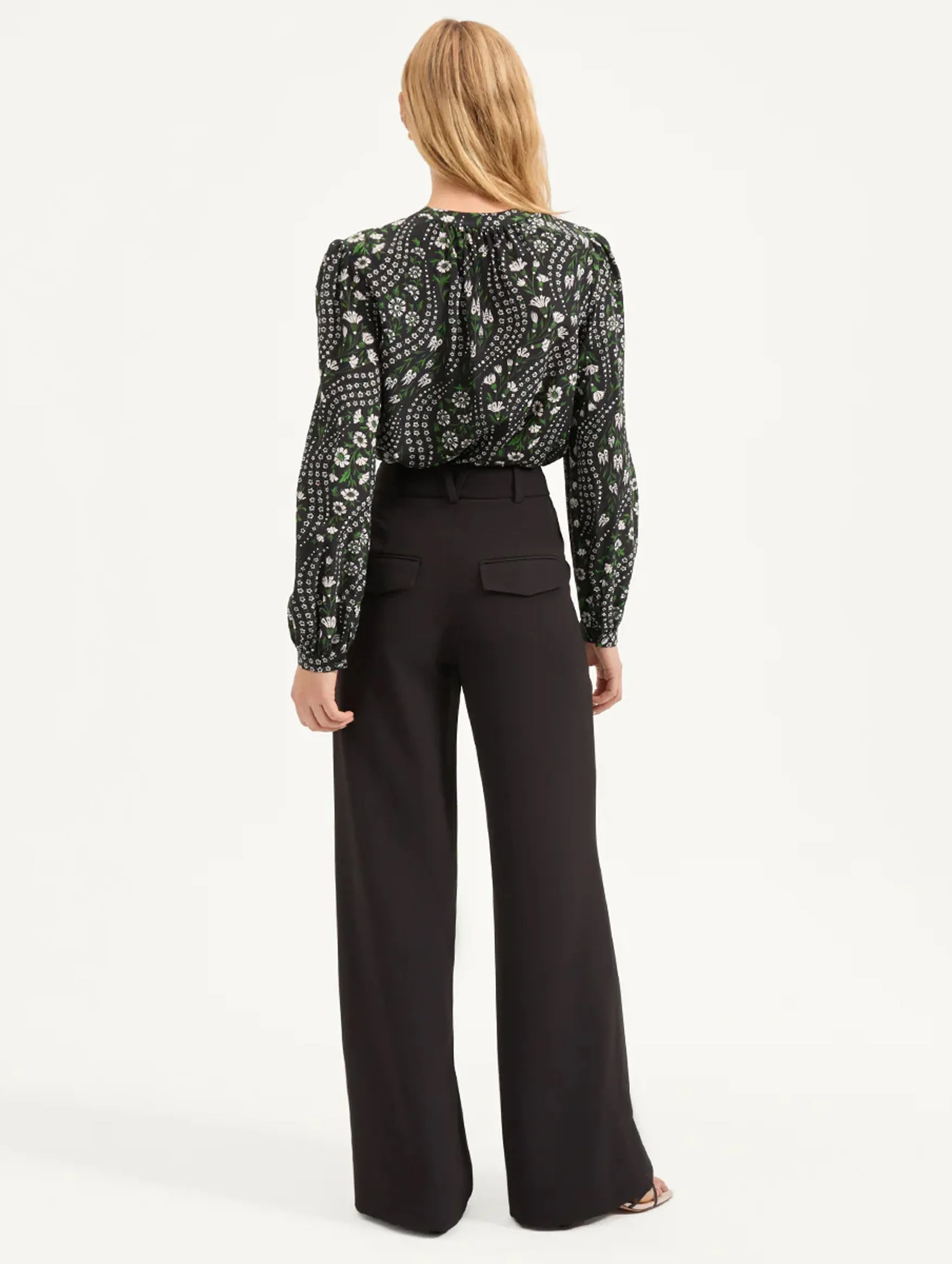 Ashlynn Silk Top in Black Multi