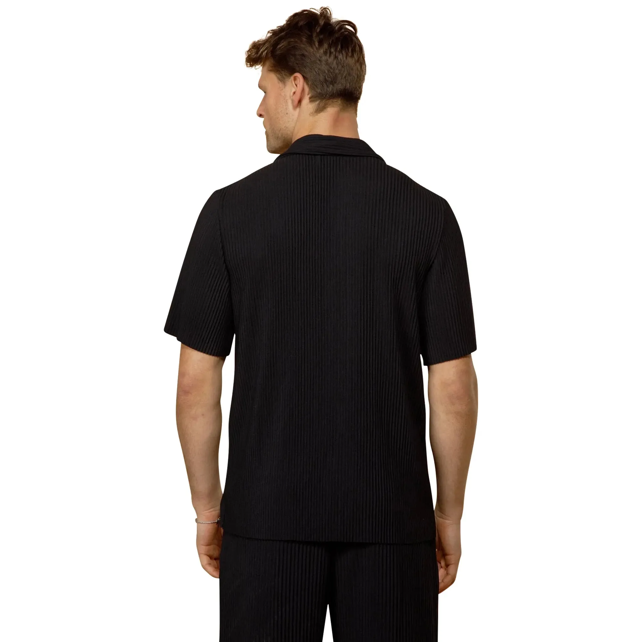Belier Pleated Black Resort Shirt & Shorts