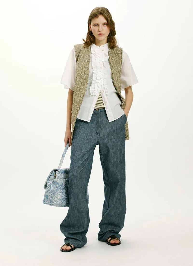 Berenice Ruffle Short Sleeve Blouse