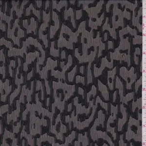 Black Abstract Jacquard Chiffon Fabric