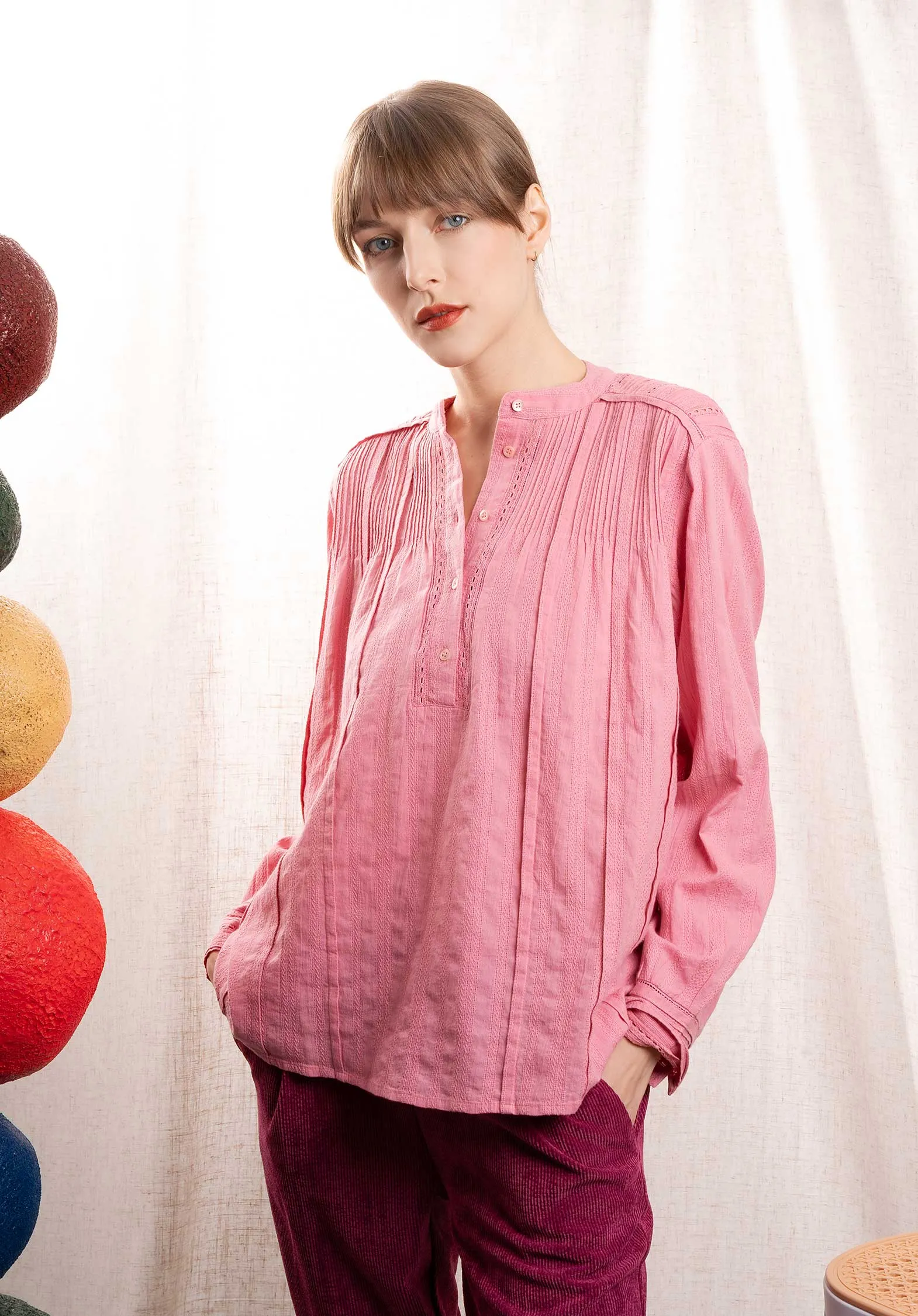 Blouse Natsumi 3hva91-v09114 Rose-Indien