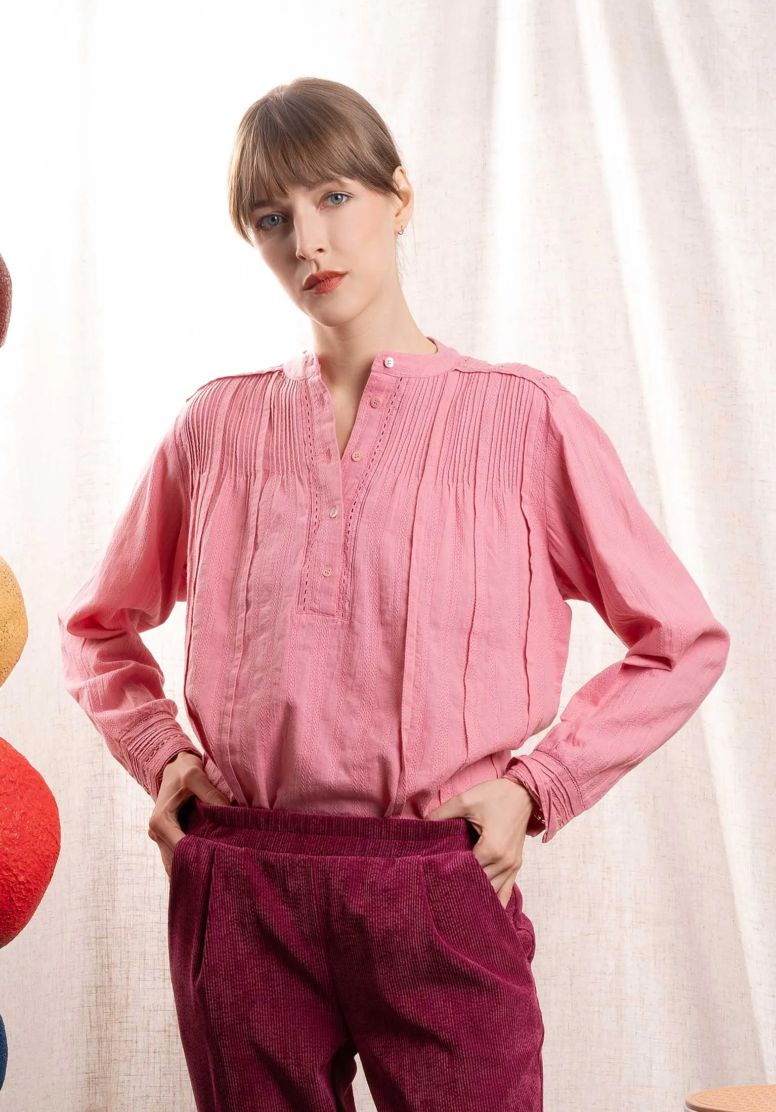 Blouse Natsumi 3hva91-v09114 Rose-Indien