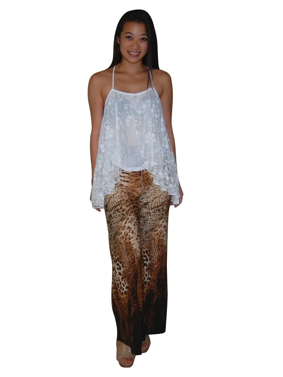 Blouses Sleeveless Top Lace Butterfly White