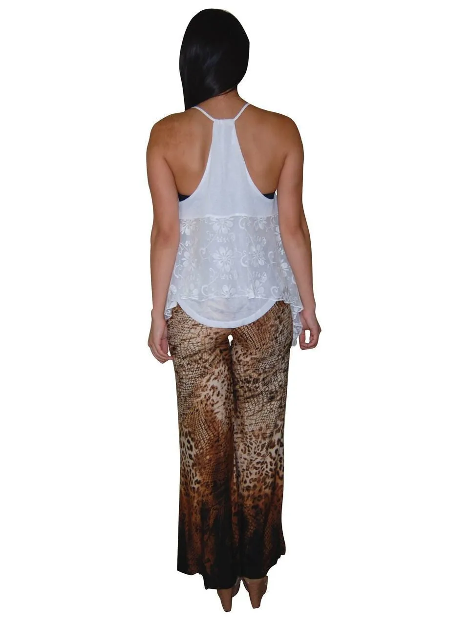 Blouses Sleeveless Top Lace Butterfly White