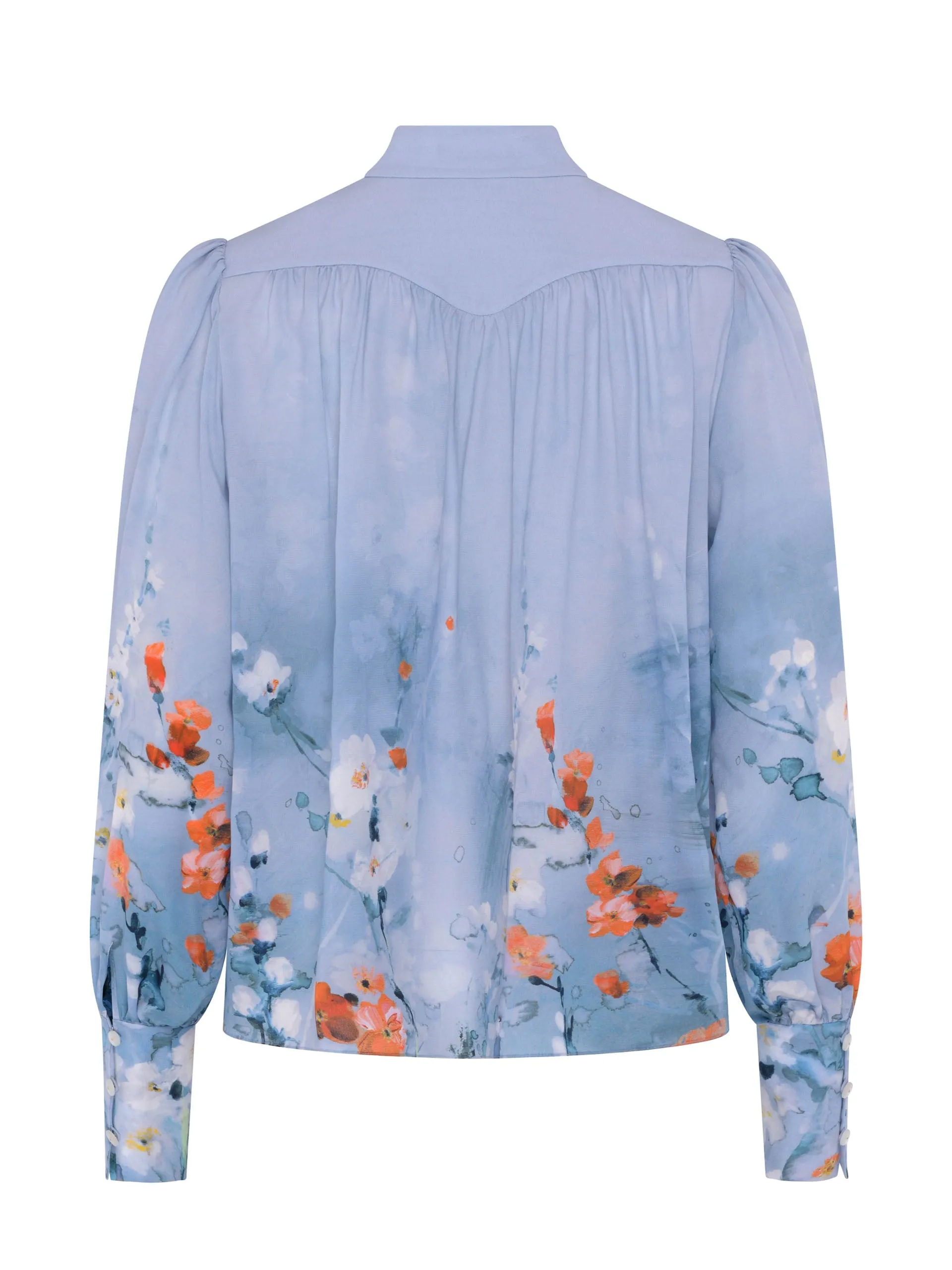 Blue garden Liza silk blouse