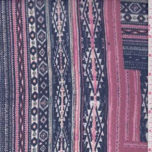 Blue Violet Multi Southwest Chiffon Fabric
