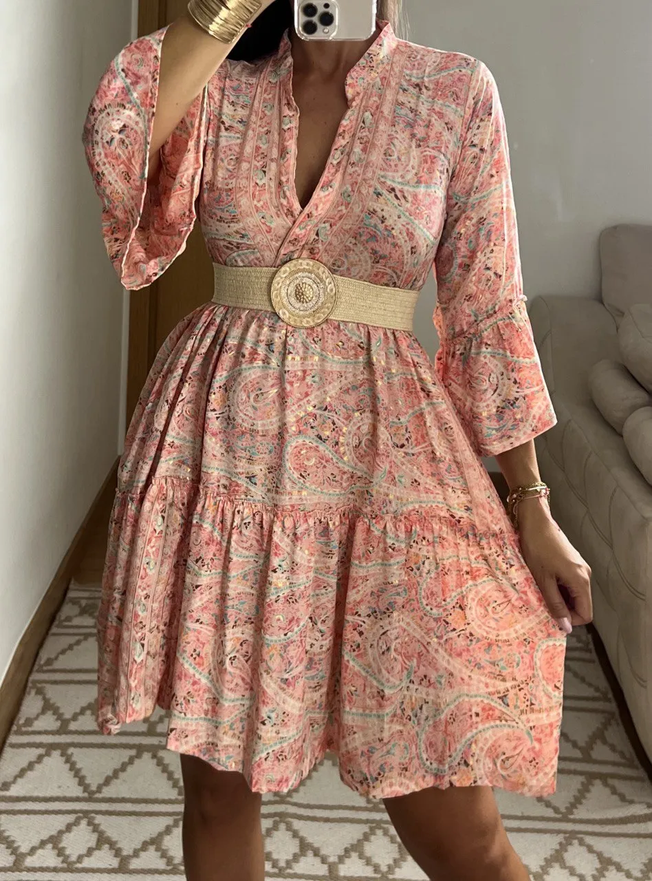 Boho Silk Mini Dress
