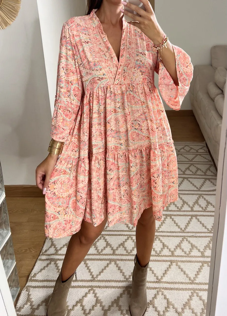 Boho Silk Mini Dress