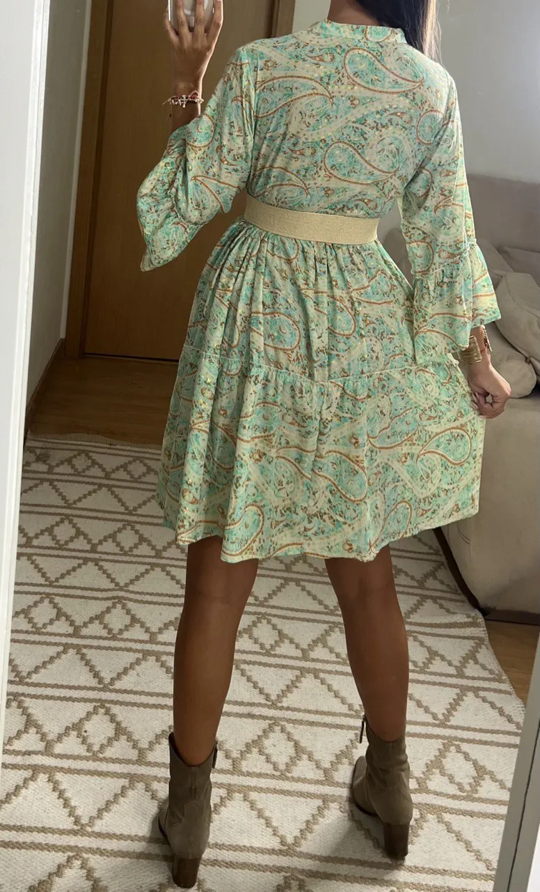 Boho Silk Mini Dress