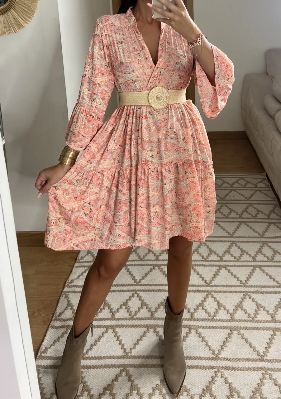 Boho Silk Mini Dress