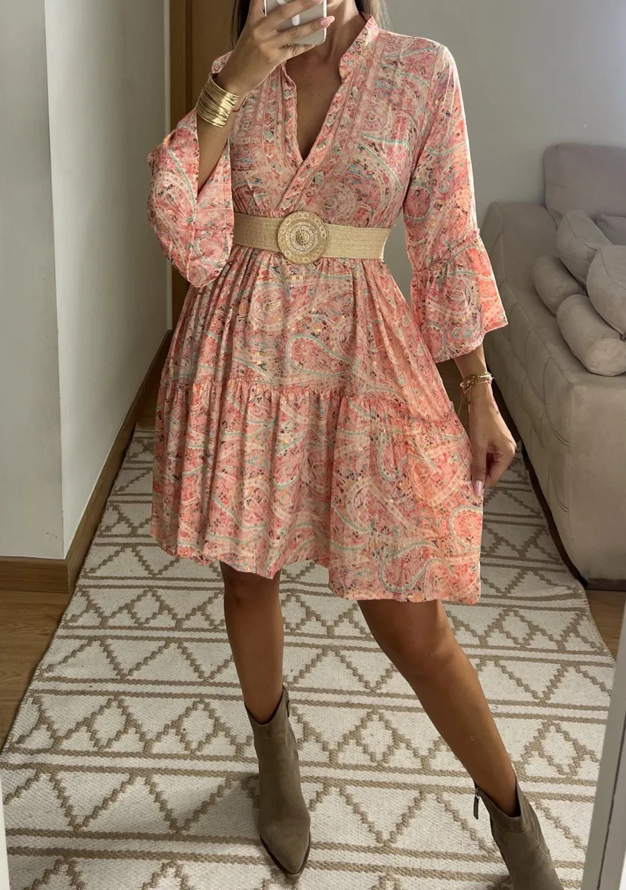 Boho Silk Mini Dress