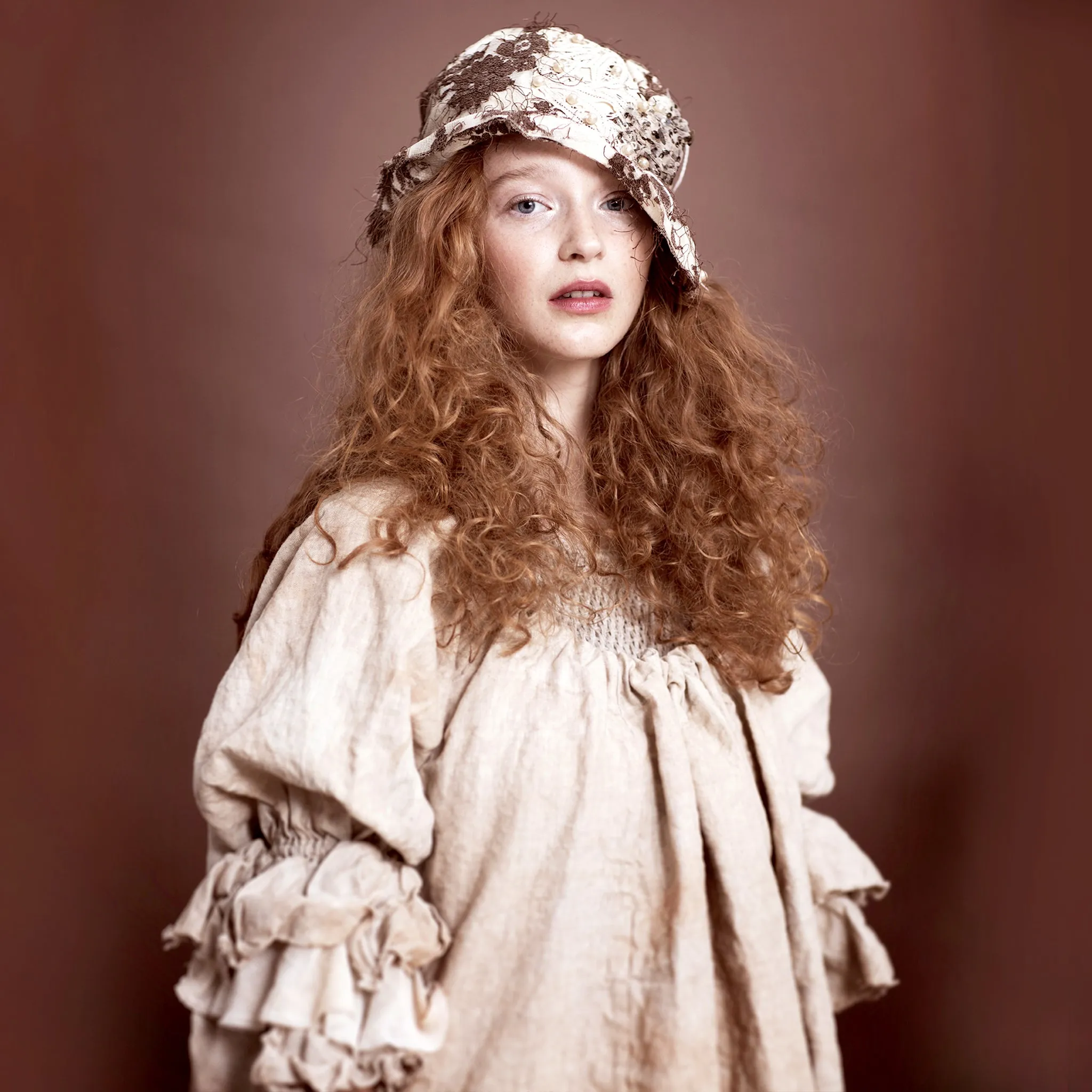 Button Back Blouse (Linen) - Tea Stain