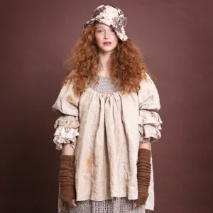 Button Back Blouse (Linen) - Tea Stain
