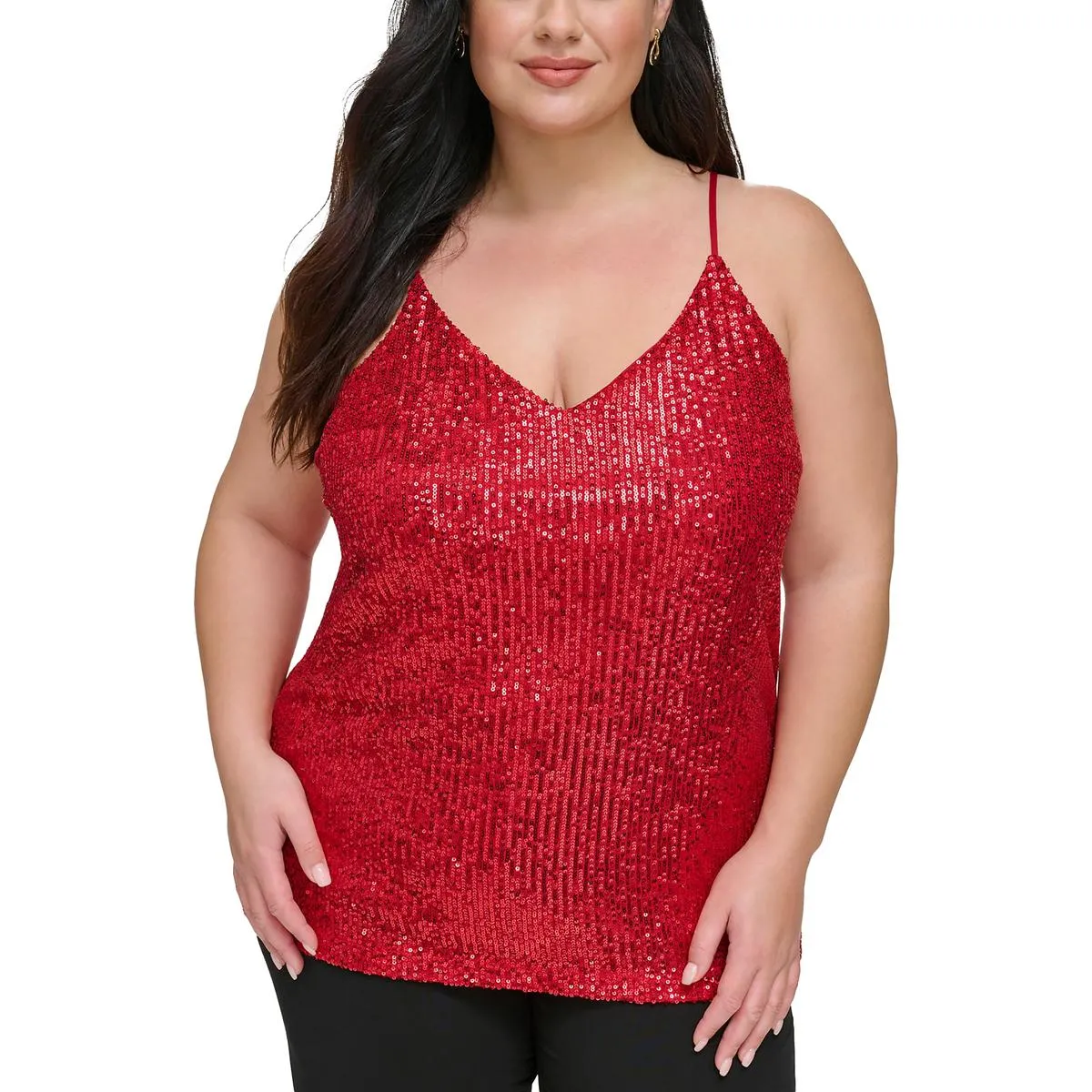 Calvin Klein Womens Plus   Sequined Workday Camisole