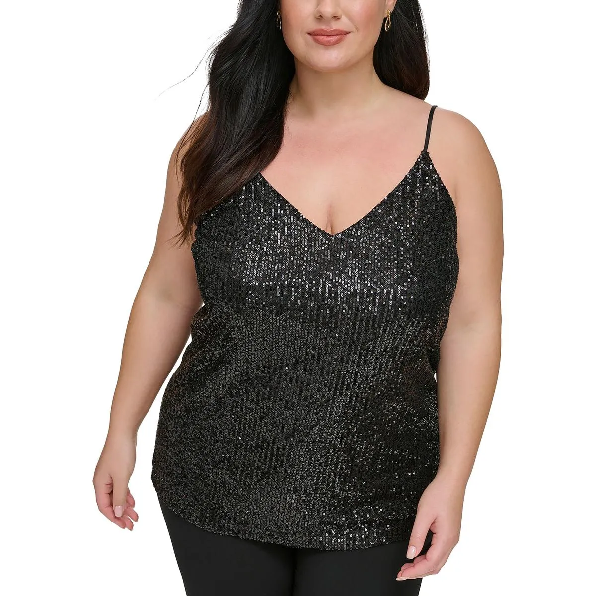 Calvin Klein Womens Plus   Sequined Workday Camisole