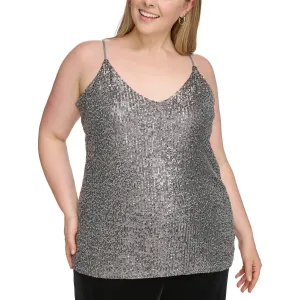 Calvin Klein Womens Plus   Sequined Workday Camisole