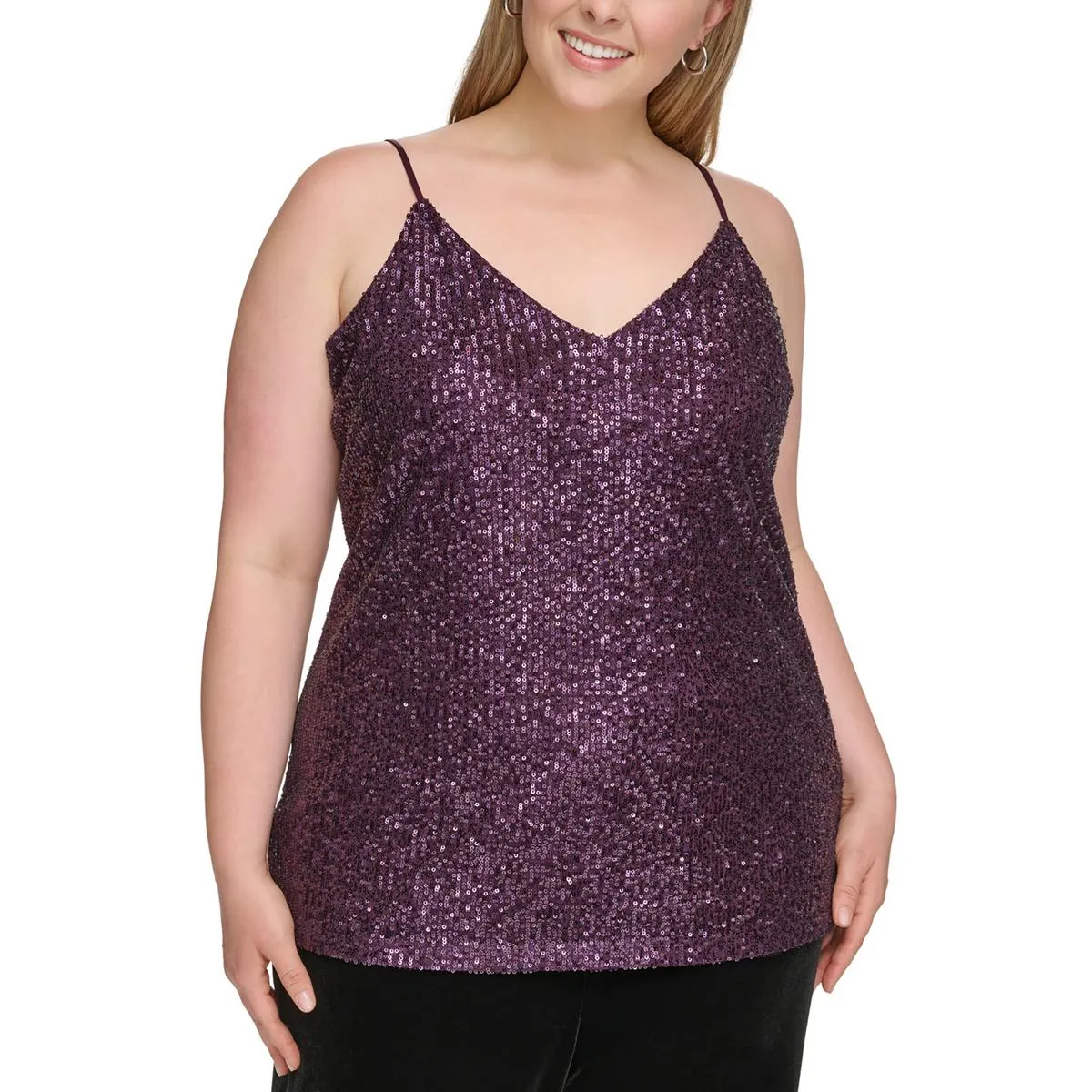 Calvin Klein Womens Plus   Sequined Workday Camisole