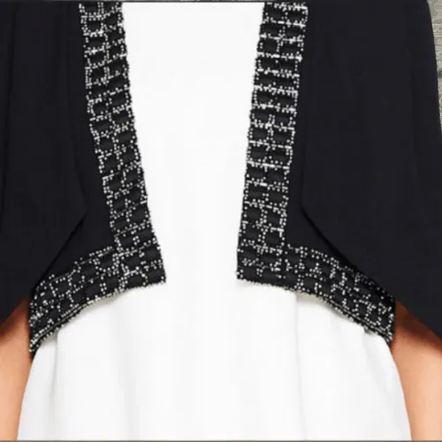 Cape Style Cropped Beaded Jacket