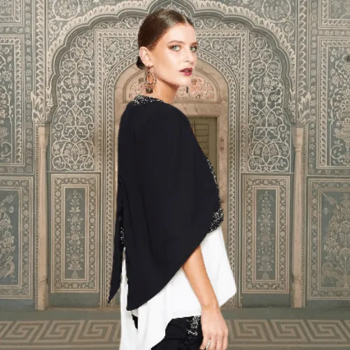 Cape Style Cropped Beaded Jacket
