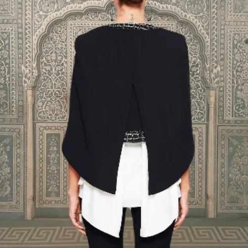 Cape Style Cropped Beaded Jacket
