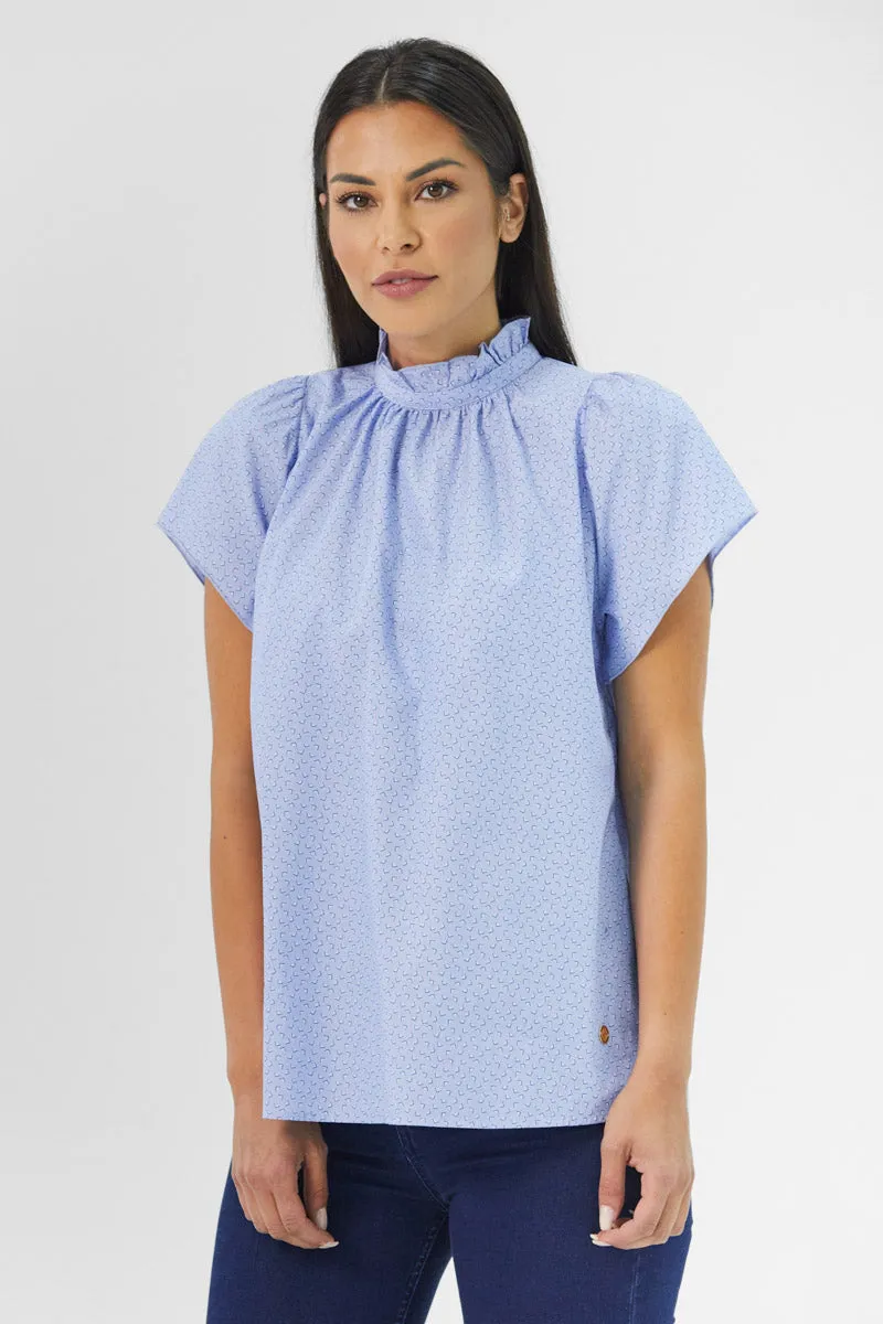 Caprinha Light Blue Ruffled Top