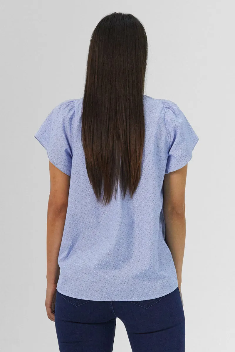 Caprinha Light Blue Ruffled Top