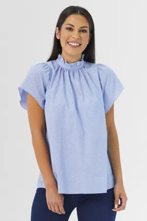 Caprinha Light Blue Ruffled Top