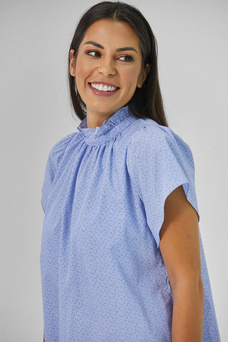 Caprinha Light Blue Ruffled Top