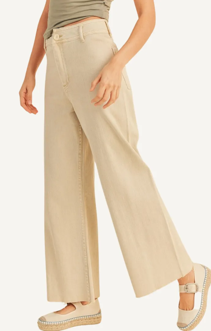 Carina Beige Crop Jeans