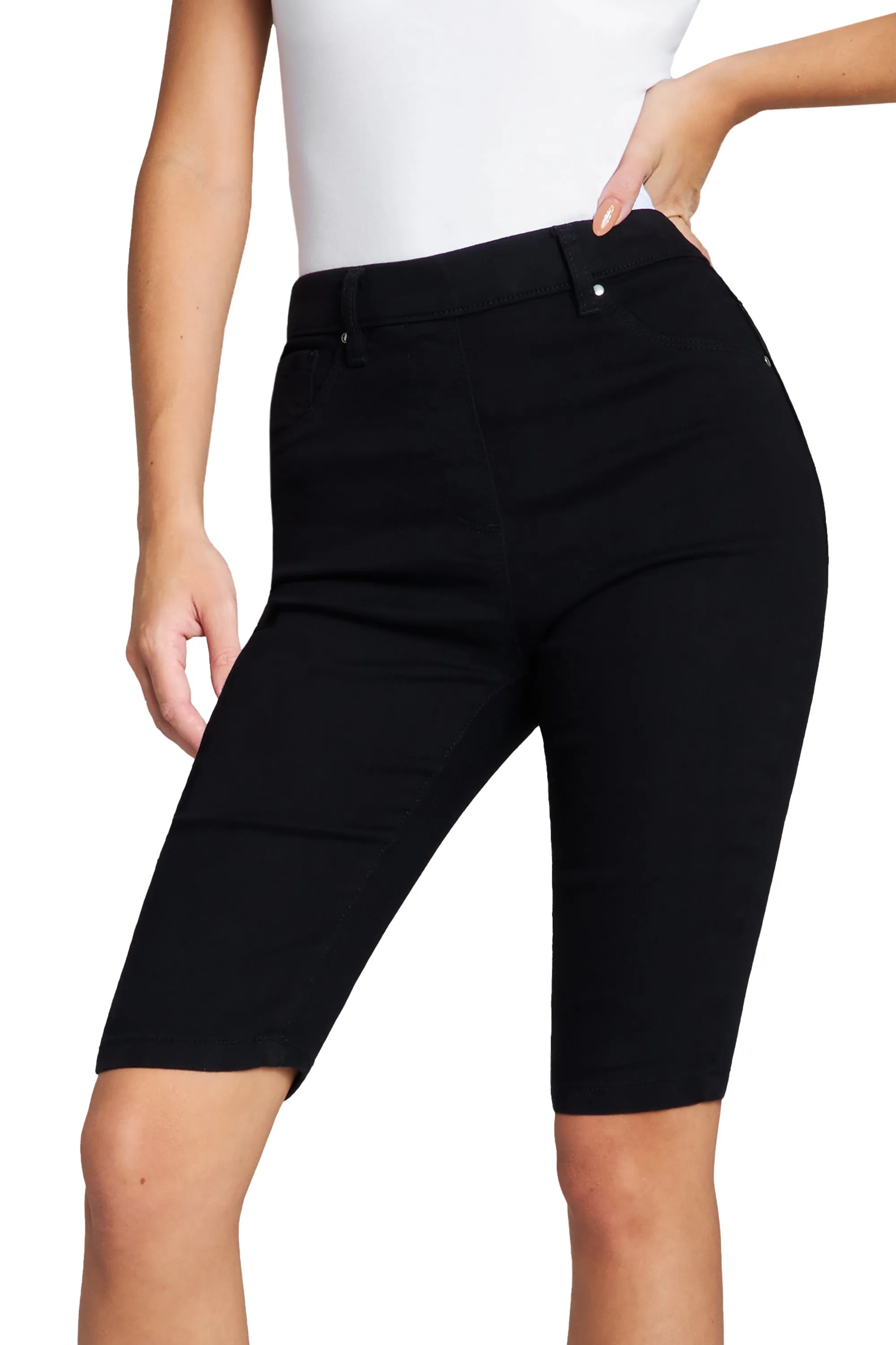 CityComfort Shorts - Jegging Denim Shorts for Women Knee Length