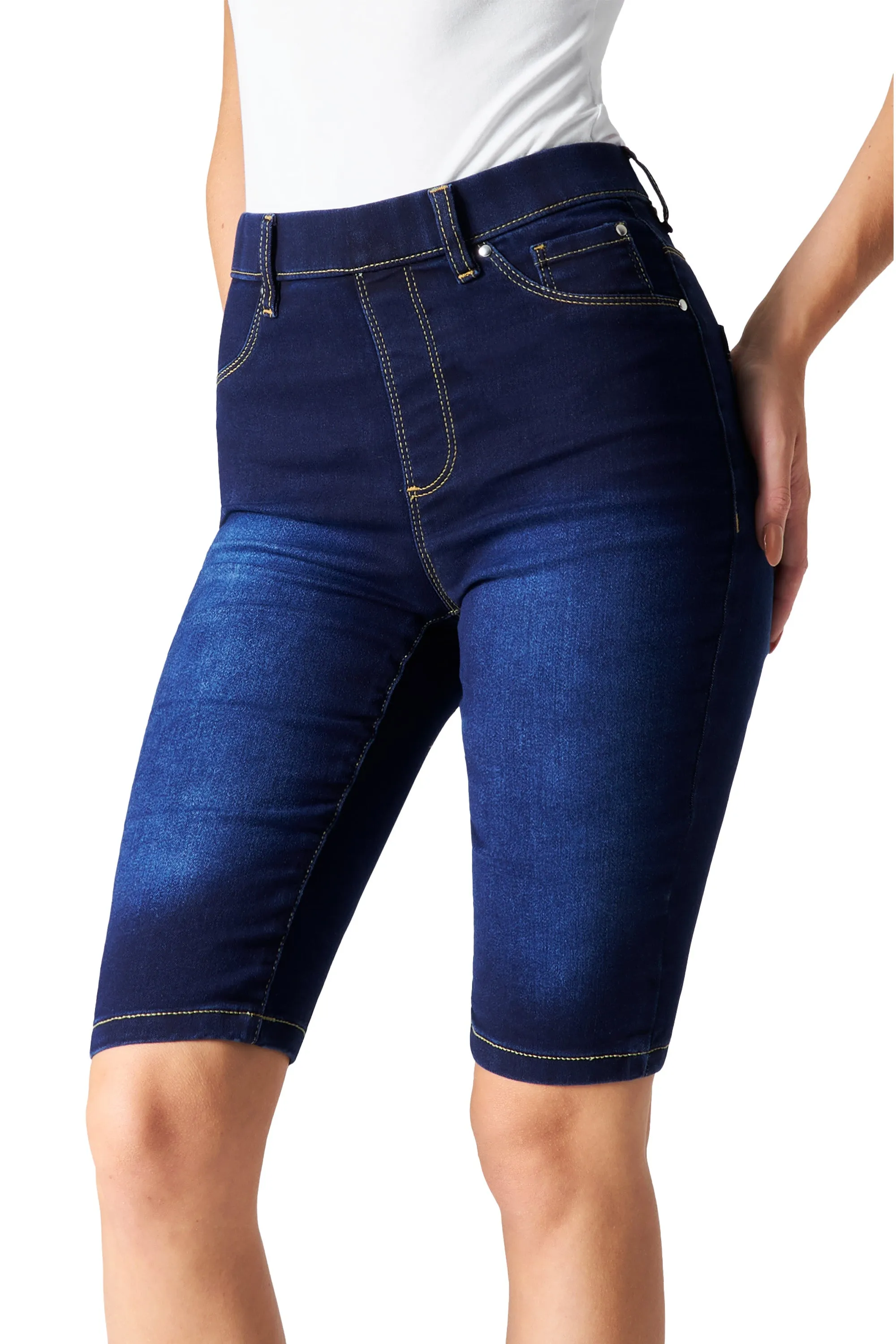 CityComfort Shorts - Jegging Denim Shorts for Women Knee Length