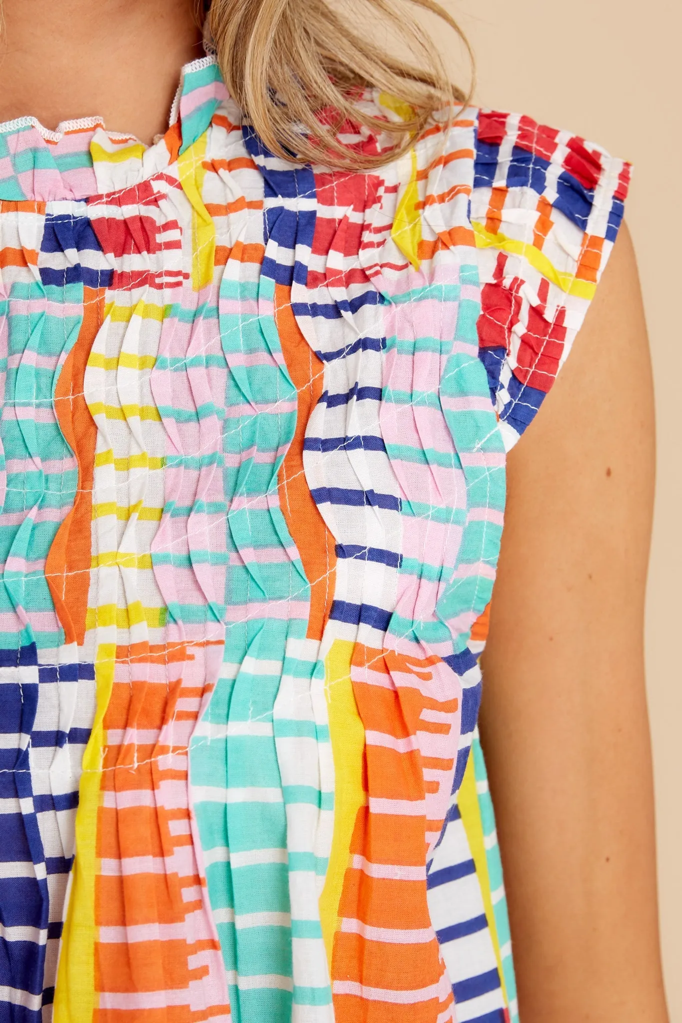 Color Me Surprised Ivory Multi Print Cotton Top