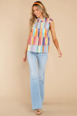 Color Me Surprised Ivory Multi Print Cotton Top