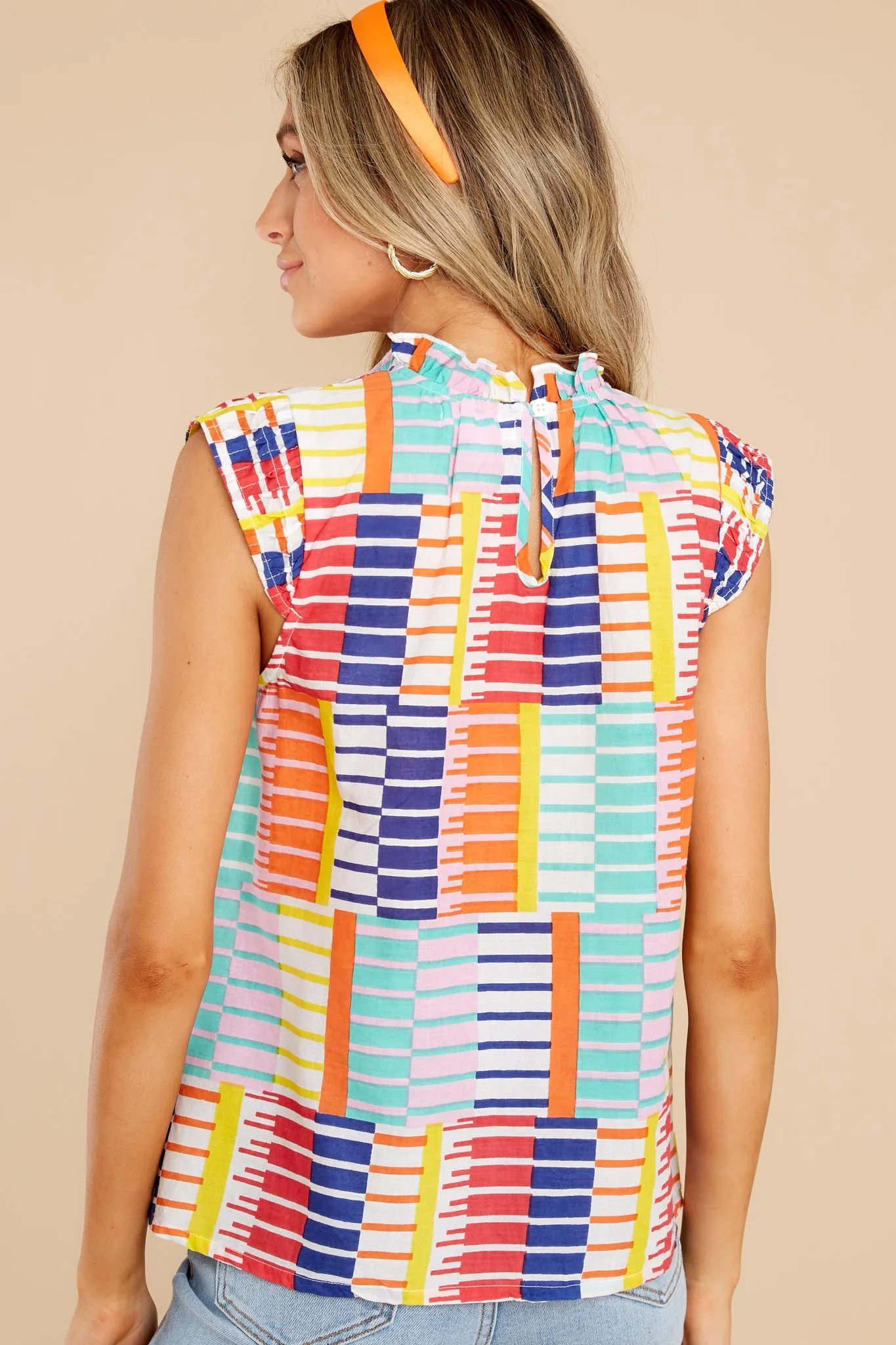 Color Me Surprised Ivory Multi Print Cotton Top