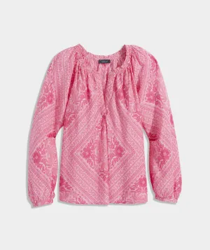 Cora Tile V-Neck Blouse