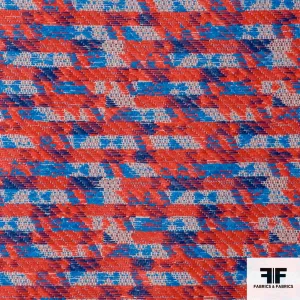Cotton Blend Suiting - Red/Blue