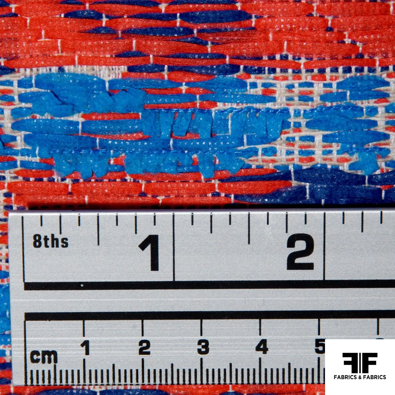 Cotton Blend Suiting - Red/Blue