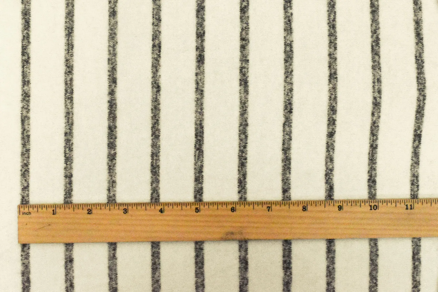Could Ivory-Gray Stripe  Stretch Brushed Jersey Knit Fabric